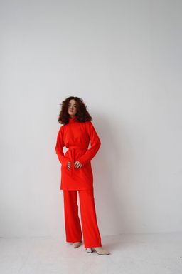 7362 Костюм трикотажный в стиле бохо алый - Martichelli фото 5