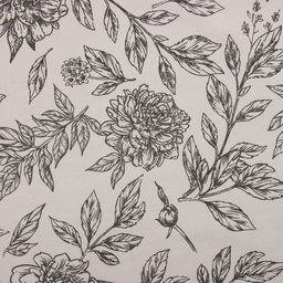 Скатерть «Этель» Black flowers, 149×250 см, 100% хлопок, саржа 190 г/м²