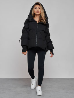 Зимняя женская куртка модная с капюшоном черного цвета 52306Ch - Holdluck фото 6