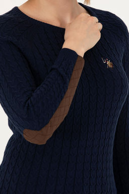 Женский базовый свитер темно-синего цвета с круглым вырезом Неожиданная скидка в корзине - U.s. polo assn фото 14