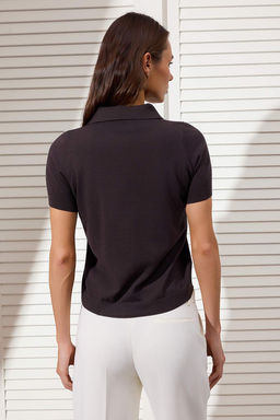 Kahverengi Fular Detayl? Premium Iplik/ Ozel Iplik Triko Bluz TWOSS26BZ00159