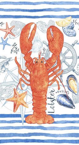 Полотенце вафельное пляжное 76*150 см (Морское приключение)