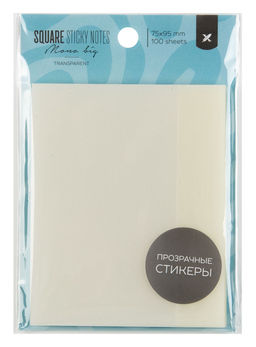 Блок самоклеящ. прозрачный LOREX TRANSPARENT MONO BIG 75x95 мм 1 шт 100 л. прозр. 1 цв. 0,05 мм