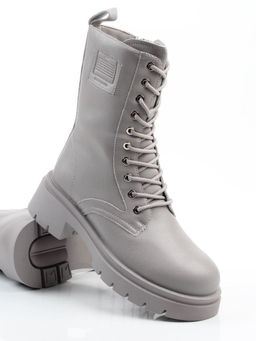 04-PAX86-5Z LT. GRAY Ботинки зимние женские (натуральная кожа, 100% шерсть)