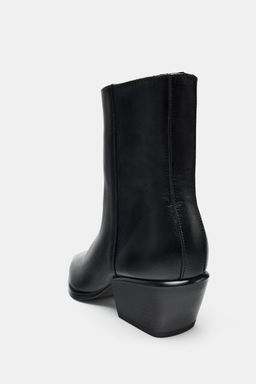 WIDE LEATHER ANKLE BOOTS - Zara фото 6