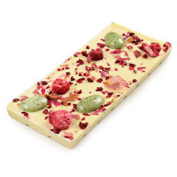 Шоколад белый с украшением Роза, малина, вишня 100 гр - Chokodelika фото 3