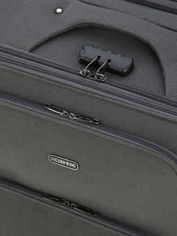 Чемодан на колёсах большой 97 л (L), на молнии, с увеличением, кодовый замок, 4 колеса, серый