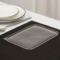 Цена за 500 шт. Крышка для контейнера одноразовая «Южуралпак», КР-179, пластик, 18.6×14.1×0.76 см, прозрачная