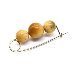 Брошь-булавка от сглаза золотой тигровый глаз 35*10 мм. Радуга камня