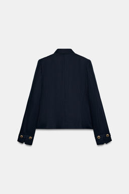 BLAZER ENTALLADA BOT?N DORADO / Marino - Zara фото 8