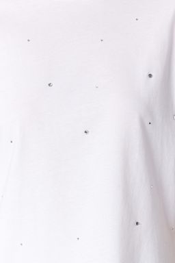 TRENDYOLMILLA Antrasit %100 Pamuk Tas Detayl? Relaxed/Genis Rahat Kesim Bisiklet Yaka Orme T-Shirt TWOSS23TS00153  фото 4