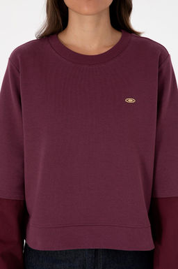 Kad_n Bordo G_mlek Detayl_ Bisiklet Yaka Sweatshirt - U.s. polo assn фото 6