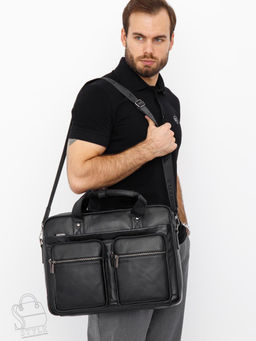 Портфель мужской кожаный 815XXL black Fuzhiniao