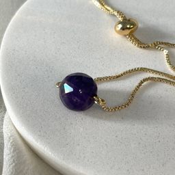 Браслет регулируемый с Аметистом от 16 см