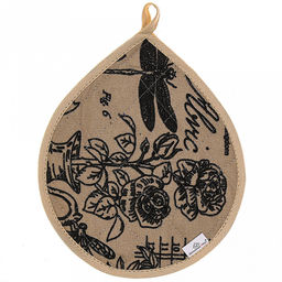 "Версаль, коричневый" Кухонный комплект: прихватка 20х25см "Капелька" - 2шт, хлопок "Премиум" 191г/м2 - хлопок 100%, наполнитель - ватин 280гр/м2, "Домашняя мода" (Россия)