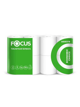 Туалетная бумага ФОКУС ECONOMIC двухслойная (8 шт/уп) 5056378