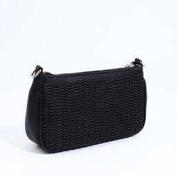 Сумка-багет на молнии, длинный ремень, цвет чёрный - Simaland фото 4