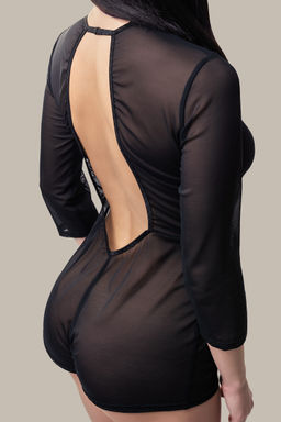 Эротический комбинезон Waname Preciosity с рукавами черный (50-52) - Waname apparel фото 9