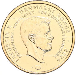 Монета 20 крон 2024 года Дания Отречение королевы Маргрете II от престола