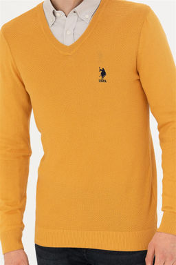 Мужской горчичный базовый свитер Неожиданная скидка в корзине - U.s. polo assn фото 6