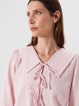 Bebe Yaka Ekose Bluz