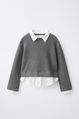 JERSEY PUNTO CUELLO DESMONTABLE / Gris - Zara фото 2