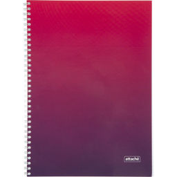 Бизнес-тетрадь А4 96л Attache Градиент Малиновый клетка, 65г, греб, УФ-лак