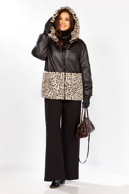 Куртка LADY SECRET 7296 черный+беж лео
