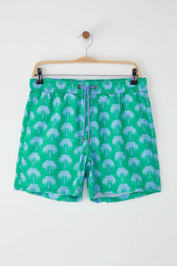 Trendyolmilla Man Yesil Standart Fit Palmiye Desenli Bask?l? Mayo Deniz Sortu TMNSS25DS00005  фото 2