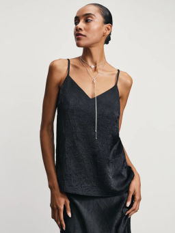 Атласный топ на бретелях / Zarina фото 7