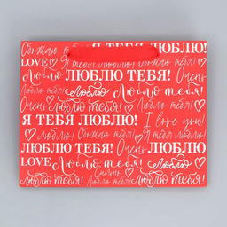 Цена за 2 шт. Пакет подарочный ламинированный, упаковка, «Люблю», MS 23×18×10 см