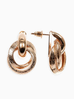 Серьги металл Фьюче круги плетения, цвет золото