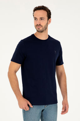 Мужская темно-синяя базовая футболка Неожиданная скидка в корзине