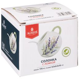 СОЛОНКА С ЛОЖКОЙ ДУША ПРОВАНСА 9,5*9,5 СМ. ВЫСОТА=10 СМ. / 170 МЛ. - Agness фото 2