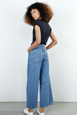 JEANS Z1975 CULOTTE TIRO ALTO LUNARES / Azul medio - Zara фото 5