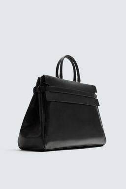 BOLSO DE MANO PIEL / Negro - Zara фото 2