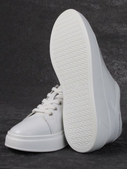 05-PDD215-2 WHITE Кроссовки женские (натуральная кожа)