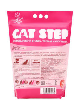 Наполнитель впитывающий силикагелевый CAT STEP Arctic Pink, 7,6 л
