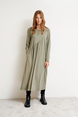 Платье из трикотажа свободного А-силуэта Marlen (Цвет: Хакки) - Morozov Amavie фото 2