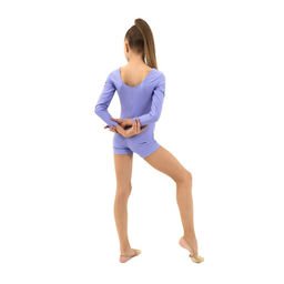 Купальник гимнастический Grace Dance, с шортами, с длинным рукавом, р. 38, цвет сирень  фото 7