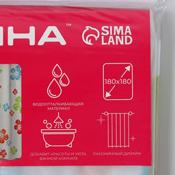 Штора для ванны Доляна Гавайская роза, 180?180 см, EVA