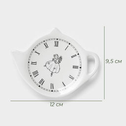 Подставка под чайный пакетик новогодняя Доляна Волшебная сказка, керамика, 12?9,5 см, белая