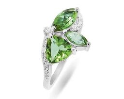 Кольцо из серебра султанит, Рокот