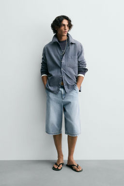LIMITED EDITION RELAXED FIT DENIM BERMUDA SHORTS - Zara фото 10