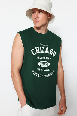 Z_mr_t Ye_ili Oversize/Geni_ Kesim _ehir Bask_l_ %100 Pamuk Kolsuz T-Shirt/Atlet TMNSS23AL00008