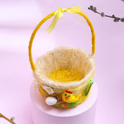 Пасхальная декоративная корзинка Цыпленок 12.5х15х22 см - Simaland фото 3