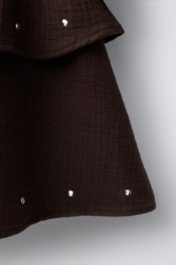 TEXTURED DRESS WITH RUFFLES AND STUDS - Zara фото 4