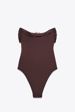 BANDEAU SWIMSUIT WITH METAL DETAIL - Zara фото 5