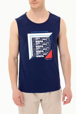 Мужская темно-синяя футболка с круглым вырезом - U.s. polo assn фото 6