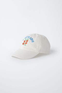 GORRA BORDADO TOMATE / Blanco - Zara фото 2